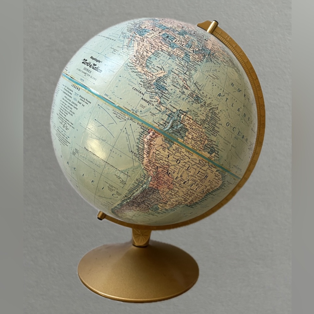 Vintage 70’s Replogle World Nation Series 12in Diameter Globe